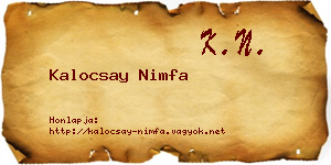 Kalocsay Nimfa névjegykártya